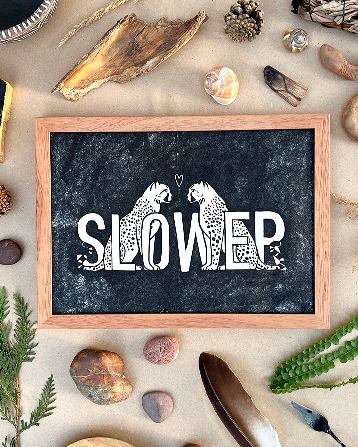 Rahmen für Slower Linoldruck - art.from.ilkas.heart