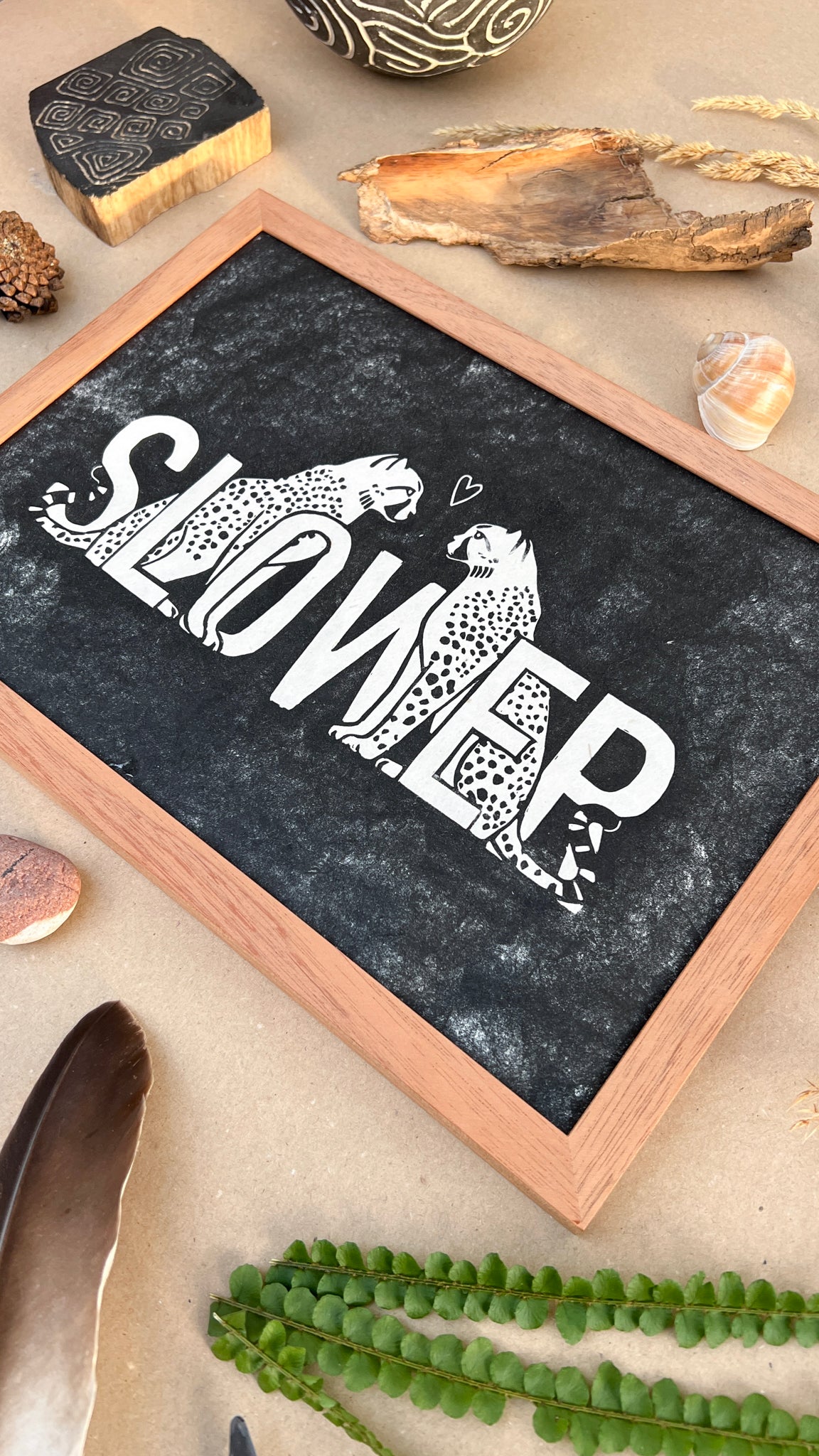 Rahmen für Slower Linoldruck - art.from.ilkas.heart