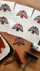 Seelenvogel Linoldruck NEUE FARBE - art.from.ilkas.heart  