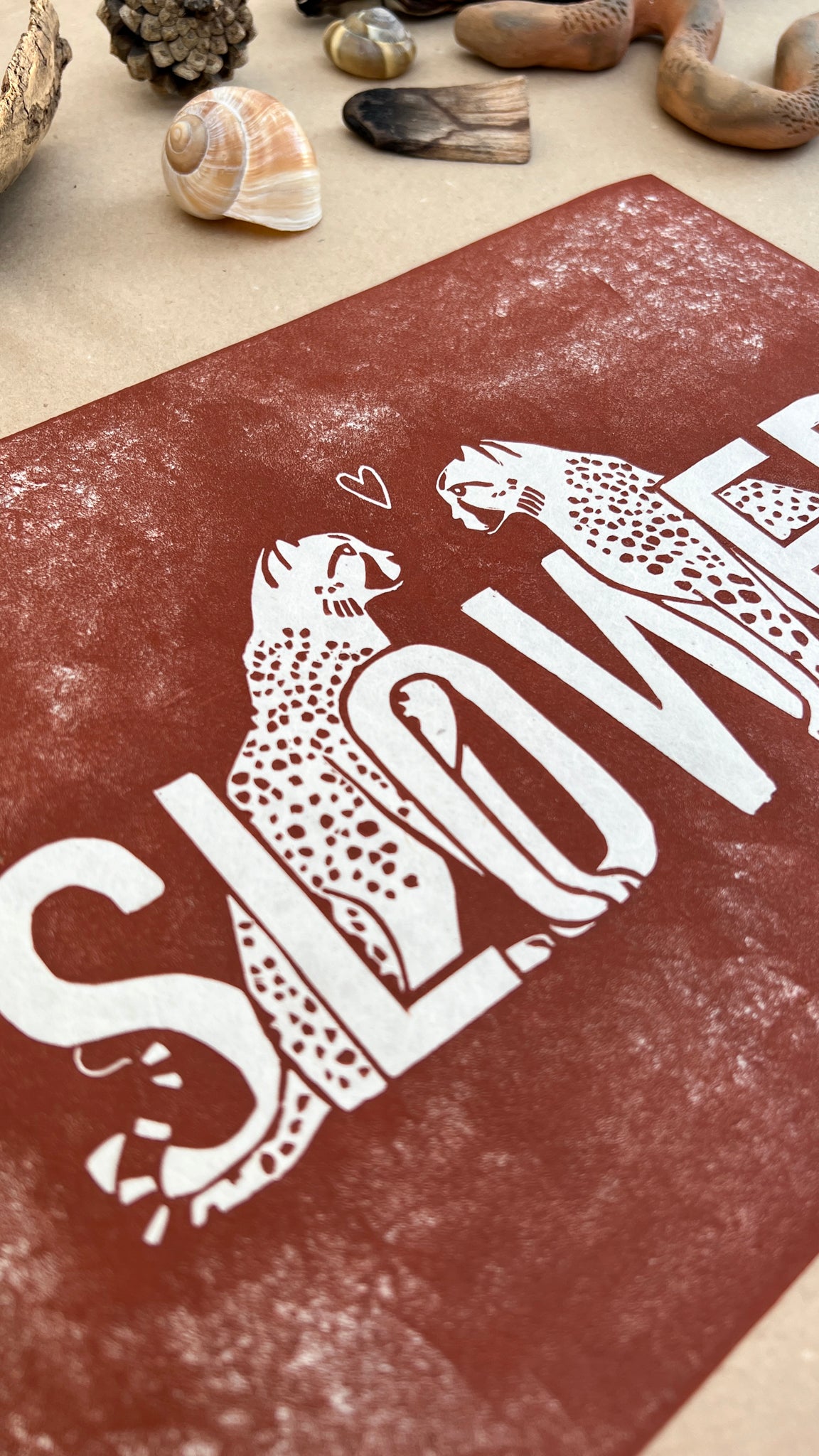 Slower Linoldruck - art.from.ilkas.heart