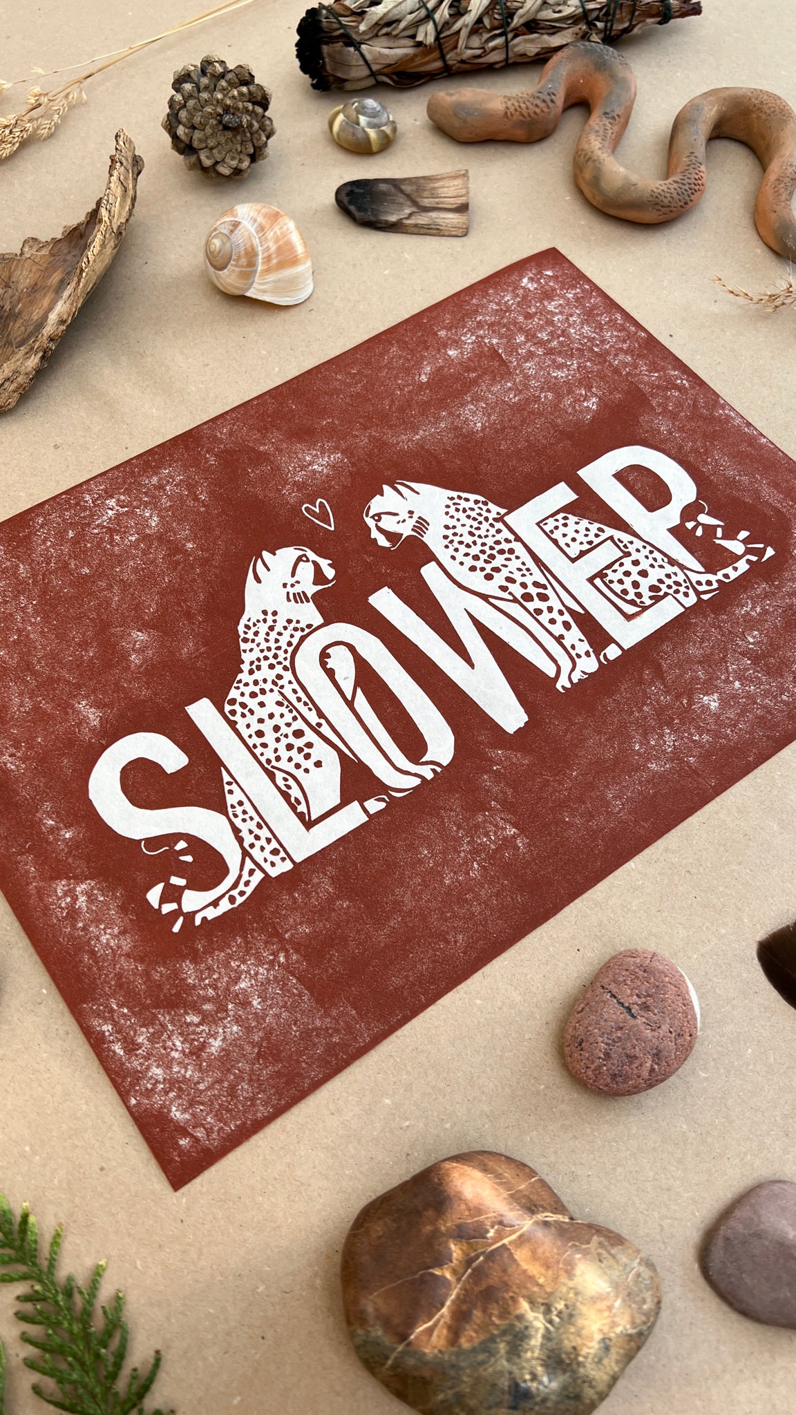 Slower Linoldruck - art.from.ilkas.heart