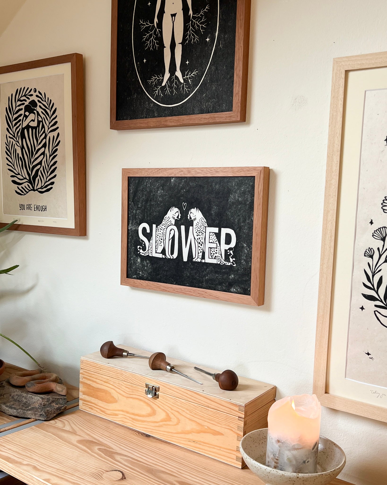 Slower Linoldruck - art.from.ilkas.heart