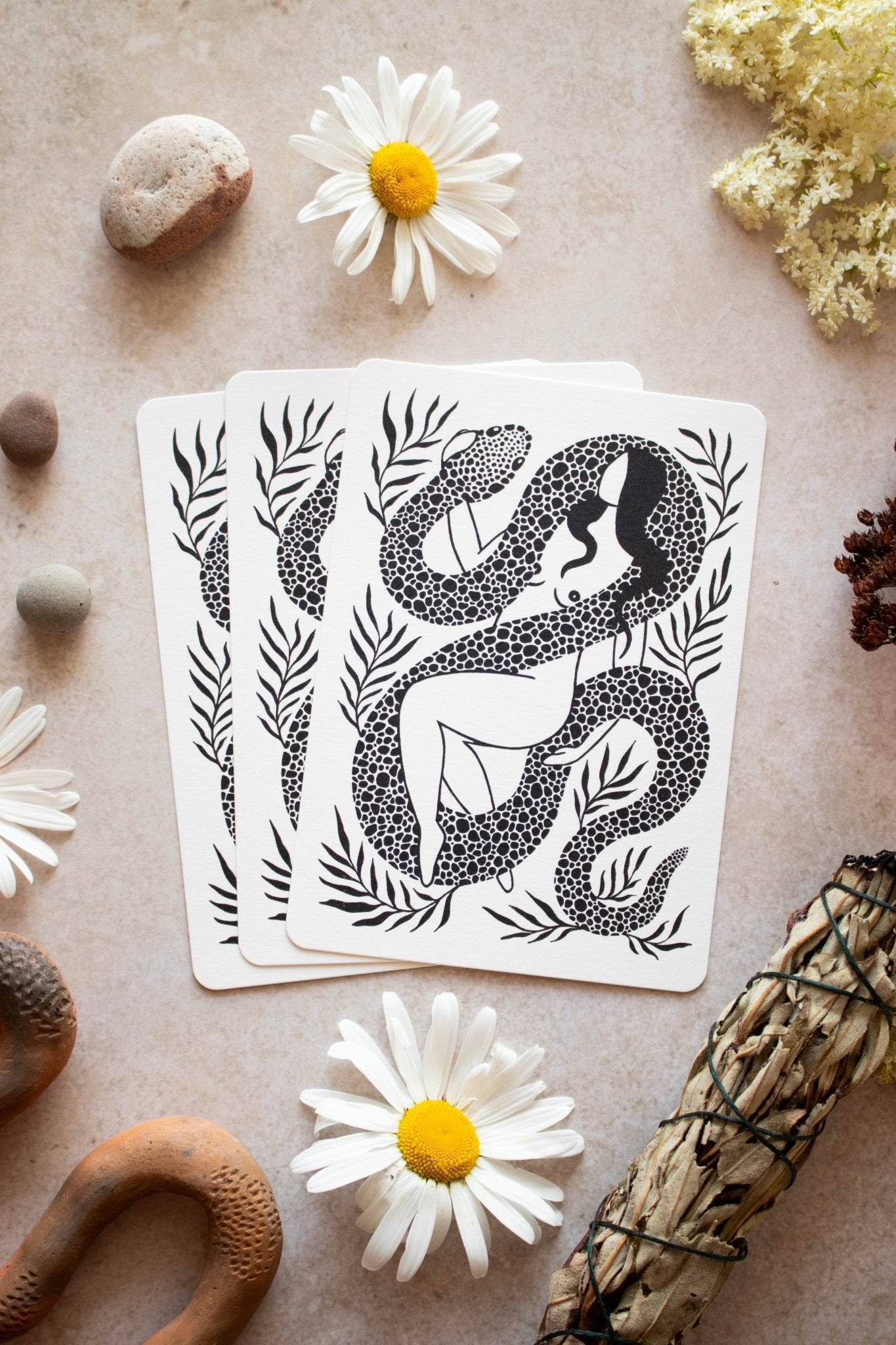 Snake Spirit Postkarte - art.from.ilkas.heart