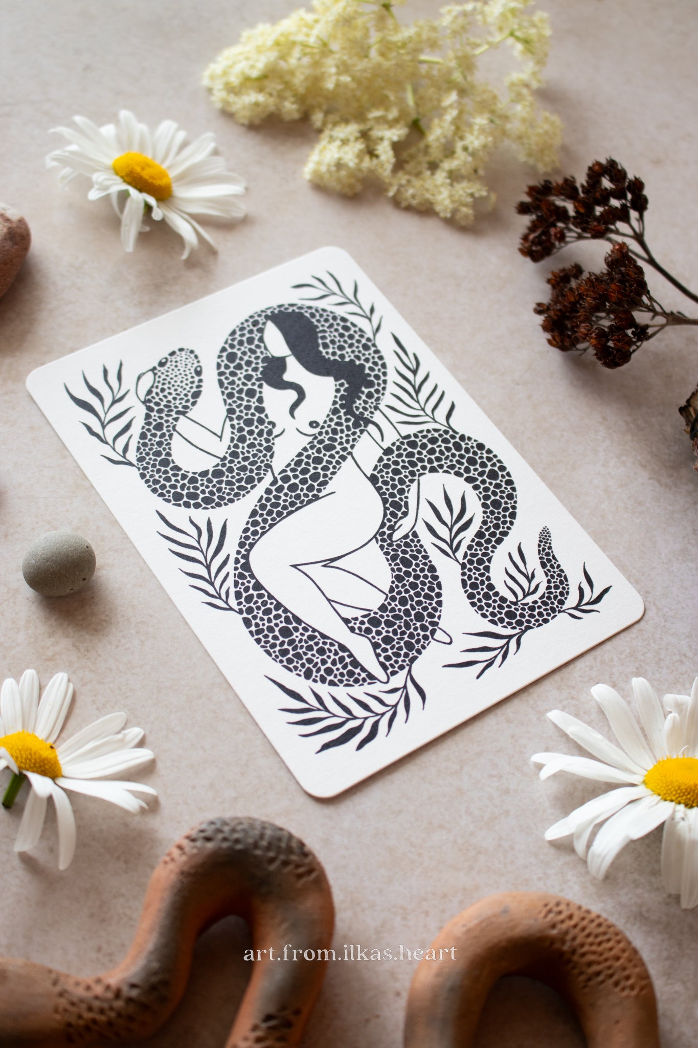 Snake Spirit Postkarte - art.from.ilkas.heart