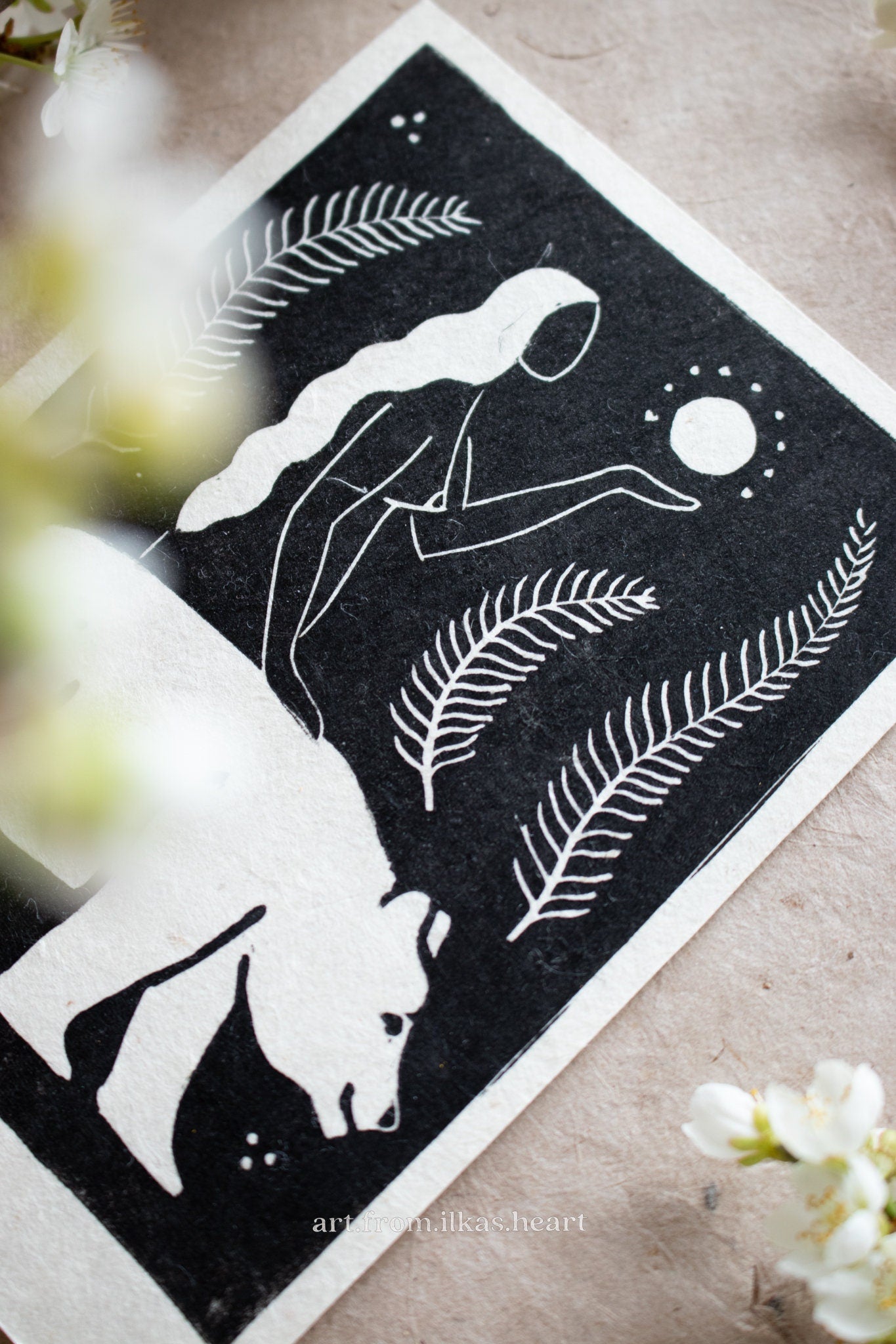 The Guidance Linoldruck - art.from.ilkas.heart