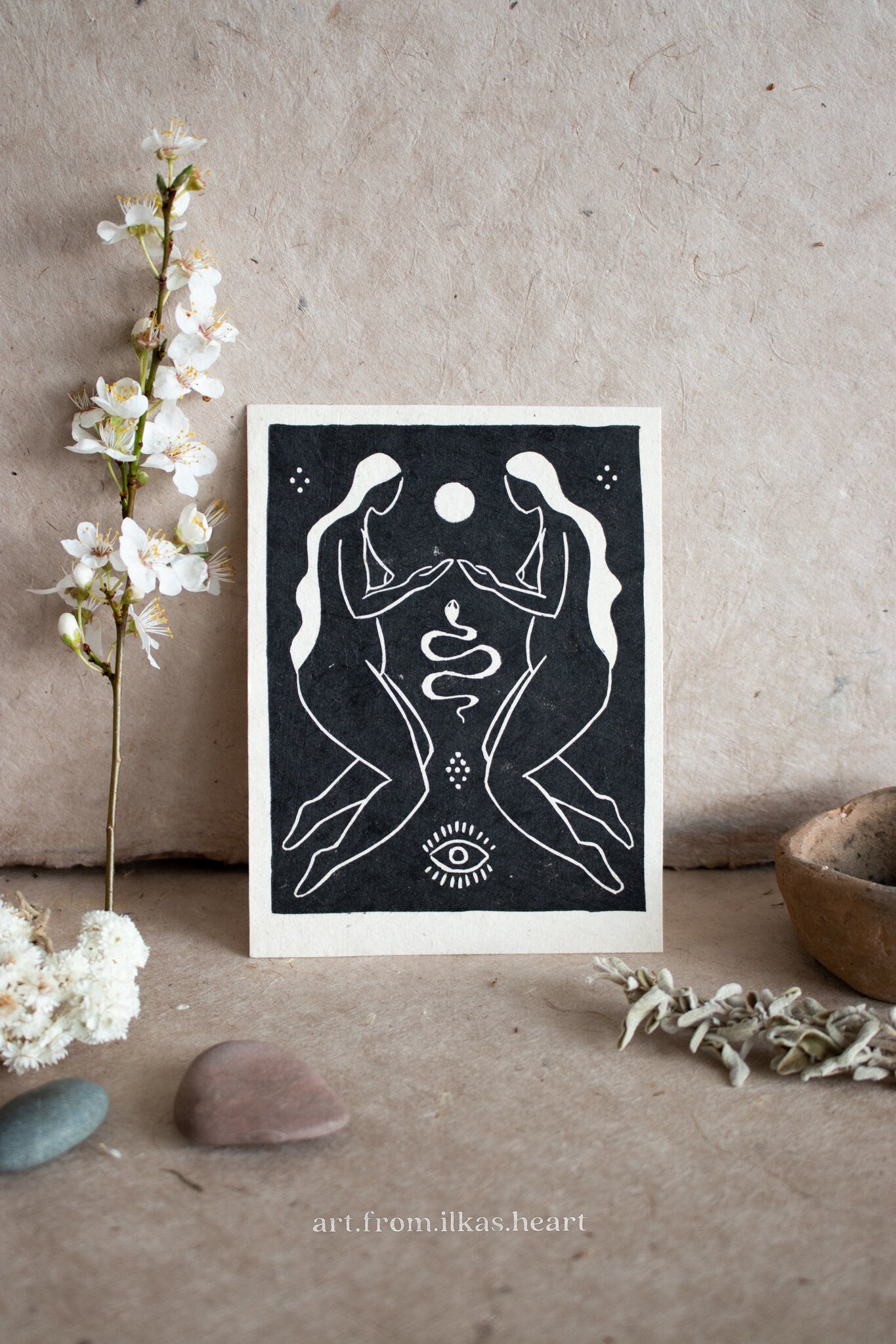 The Healer Linoldruck - art.from.ilkas.heart