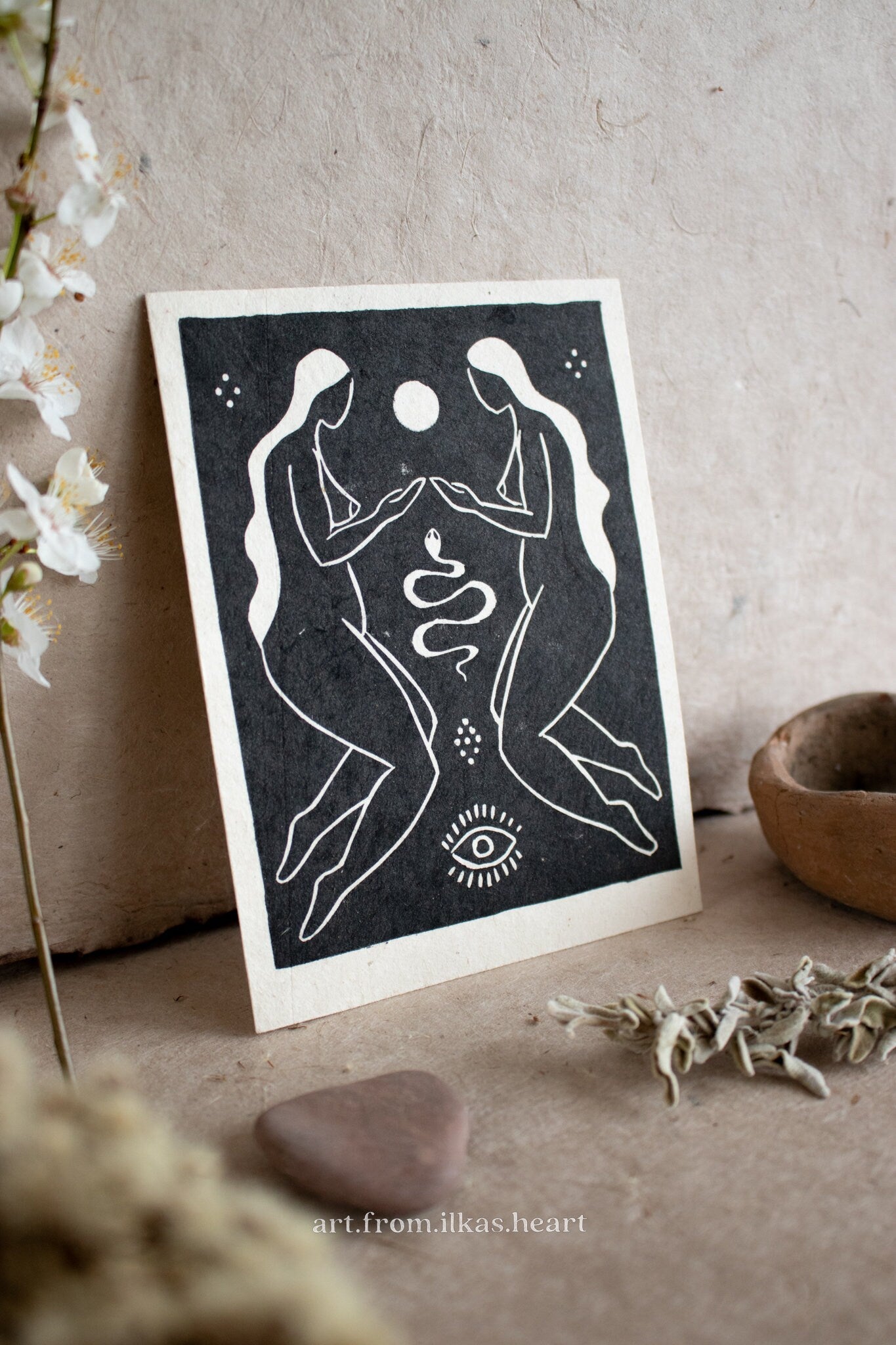 The Healer Linoldruck - art.from.ilkas.heart