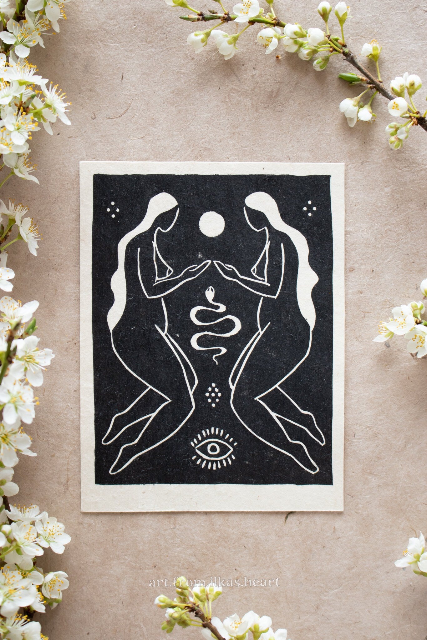 The Healer Linoldruck - art.from.ilkas.heart