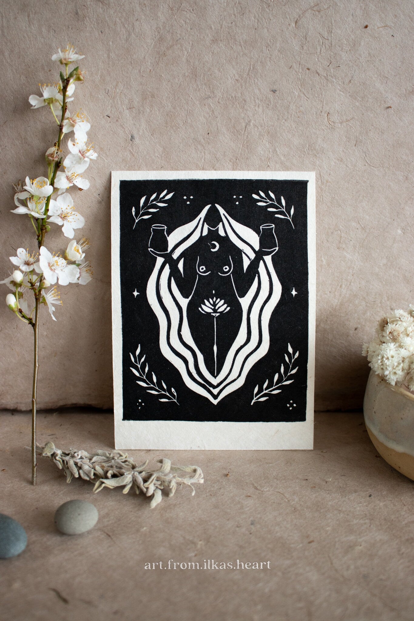 The Peace Bringer Linoldruck - art.from.ilkas.heart