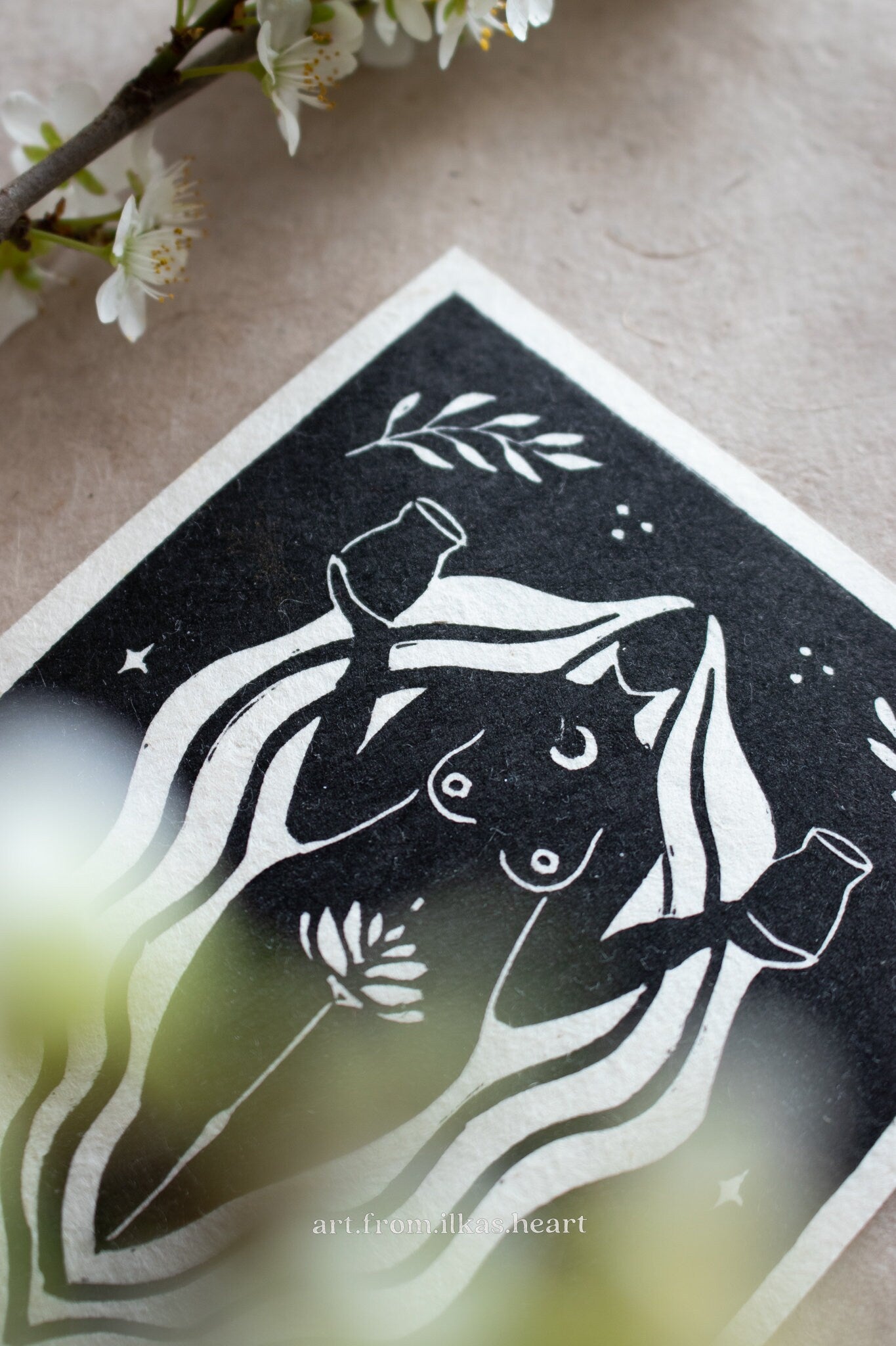 The Peace Bringer Linoldruck - art.from.ilkas.heart