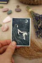 The moonshine goddess Mini Linoldruck - art.from.ilkas.heart  