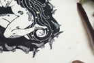 Tochter der Erde Linoldruck - art.from.ilkas.heart  