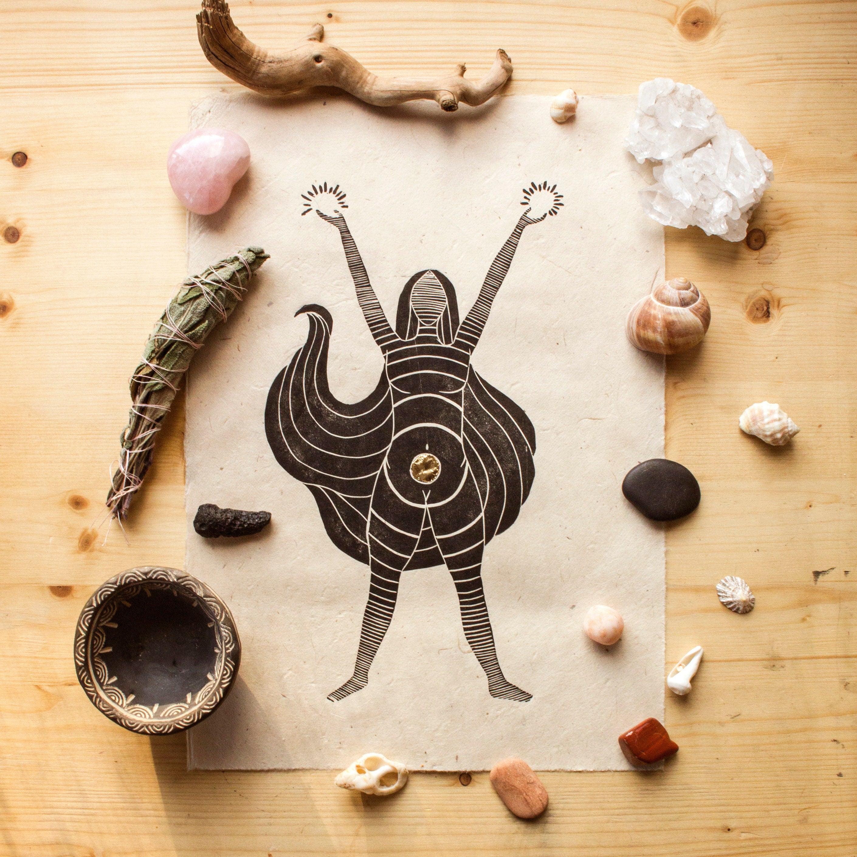 Urkraft Linoldruck - art.from.ilkas.heart  
