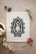 Vulva Goddess Linoldruck - art.from.ilkas.heart  