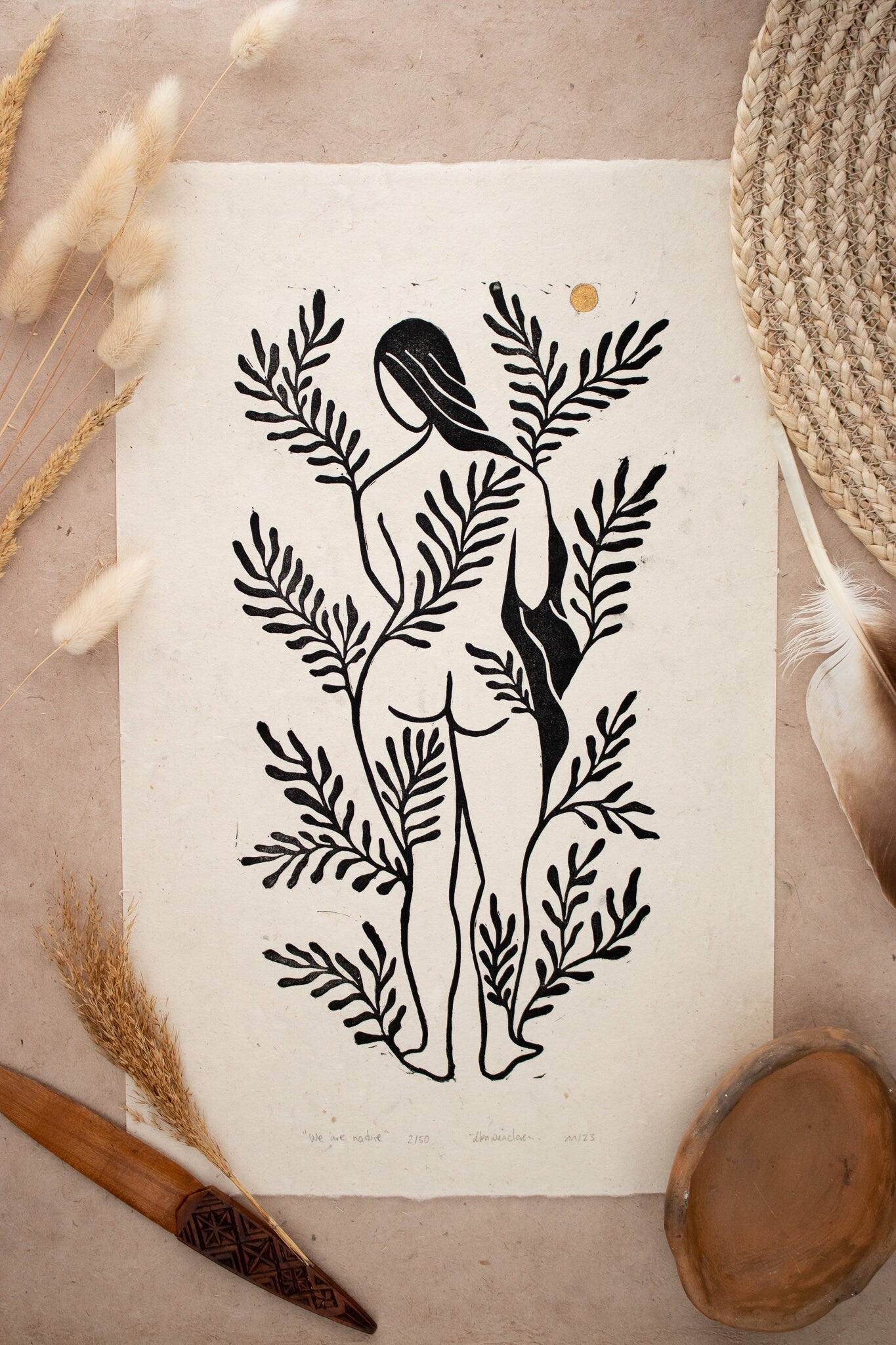 We are nature Linoldruck limitierte Auflage - art.from.ilkas.heart  