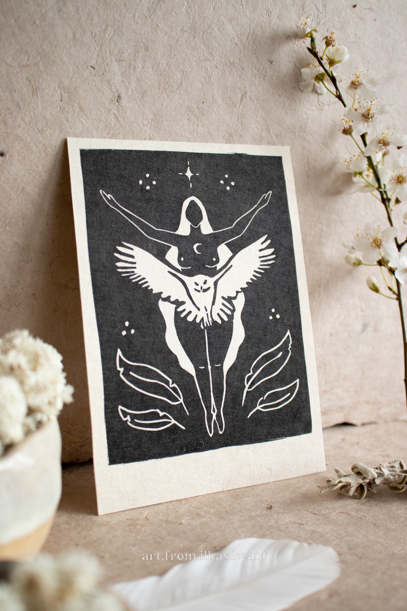 Wisdom Keeper Linoldruck - art.from.ilkas.heart