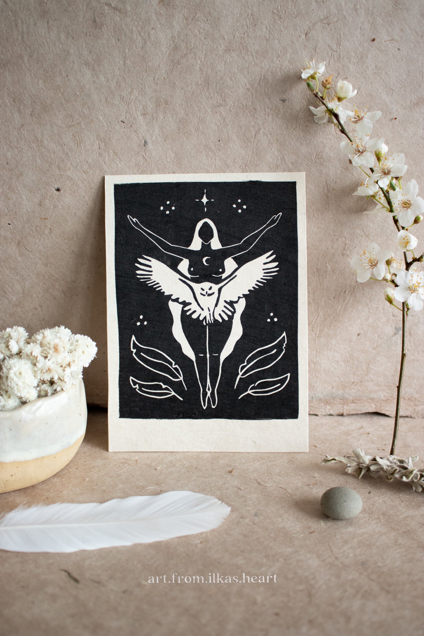 Wisdom Keeper Linoldruck - art.from.ilkas.heart