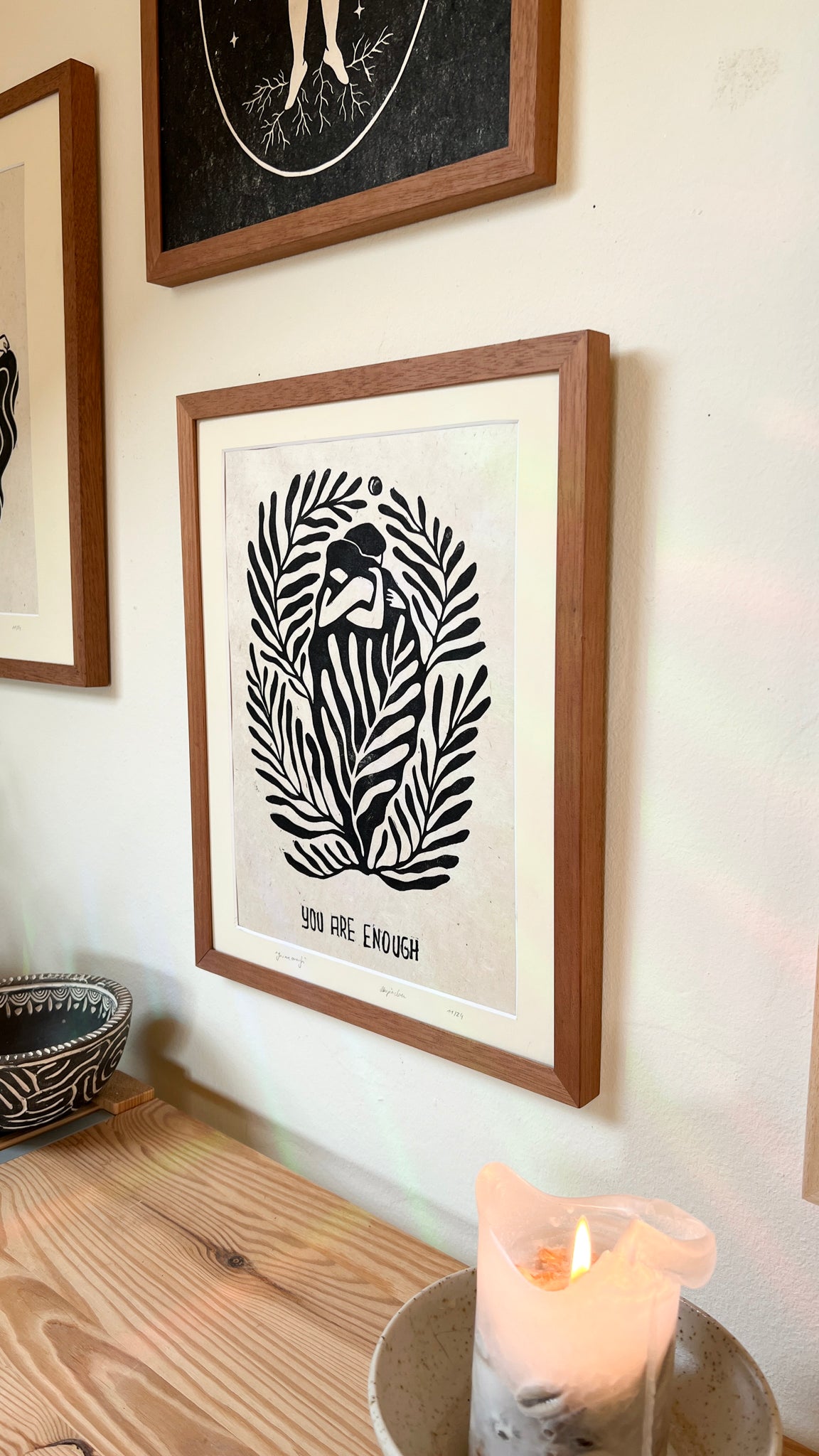 You are enough Linoldruck - art.from.ilkas.heart  