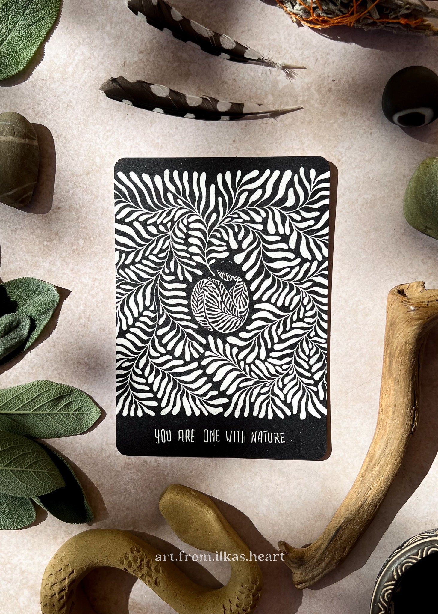 You are one with nature Postkarte - art.from.ilkas.heart