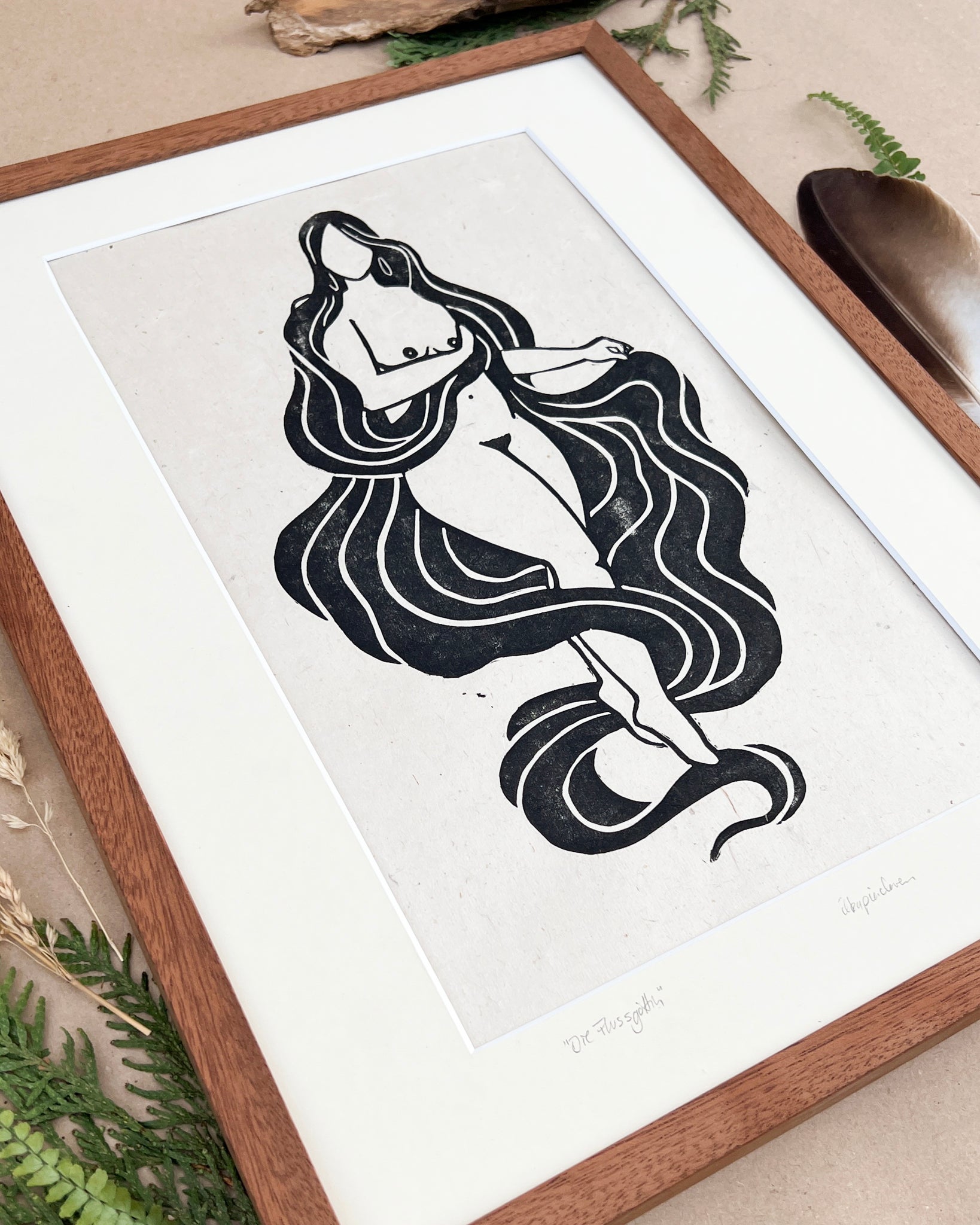 Rahmen & Passepartout für Die Flussgöttin - art.from.ilkas.heart