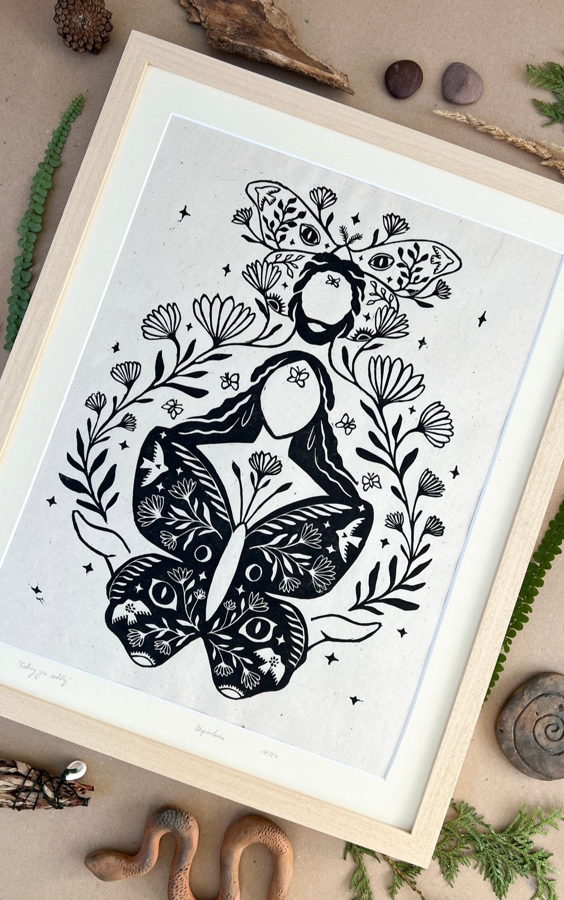 Rahmen & Passepartout für Calling you softly - art.from.ilkas.heart